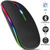 HXSJ Mouse wireless Bluetooth ricaricabile con mouse USB RGB 1600 DPI da 2,4 GHz per computer portatile Tablet PC MacBook Mouse da gioco Gamer