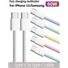 koovesy Cavo a colori da USB-C a tipo C per Apple iPhone 15 PD 60W Ricarica rapida per Huawei Xiaomi Samsung Tipo C Accessori per cavi per tessitura