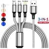 KADIXI Cavo di ricarica rapida USB 3 in 1 KADIXI, tipo C, Micro IOS, cavo multi-caricatore per iPhone, Huawei, Samsung, cavo intrecciato in nylon