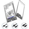 congdi Custodia per disco rigido da 2,5 pollici USB 3.0/Tipo C a SATA III Custodia per disco rigido esterno trasparente per supporto HDD SATA SSD da 2,5 pollici UASP