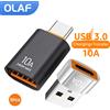 olaf Adattatore da USB 3.0 a tipo C OTG 10A USB femmina a tipo c maschio Adattatore di ricarica rapida OTG USB C per PC portatile Xiaomi Samsung