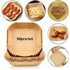 buyyes 50 pz Friggitrice Ad Aria Carta Usa E Getta Antiaderente Airfryer Carte Da Forno Rotonde Friggitrice Ad Aria Fodere di Carta Accessori Da Cucina di Carta