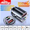 sikeo 100W/200W QC3.0 PD Mini Caricabatteria per auto 12-24V Accendino Caricatore per auto USB tipo C a ricarica rapida per Xiaomi Samsung Huawei iPhone Power
