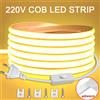 Striscia LED 220V con interruttore ON/OFF Striscia LED COB impermeabile Nastro flessibile 220V per camera da letto Cucina Illuminazione da giardino esterno