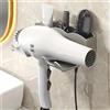 NONE 1 portaoggetti per asciugacapelli, staffa montata a parete per bagno non perforata, portaoggetti per condotto d'aria per bagno