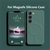 NONE Per Magsafe Custodia di ricarica wireless magnetica per Samsung Galaxy S25 S26 S24 S23 Ultra Plus FE S25Ultra Custodie morbide Cover in silicone liquido