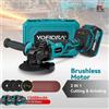 YOFIDRA 2in1 125 millimetri Elettrico Brushless Smerigliatrice Angolare 3 Ingranaggi Lavorazione Del Legno Lucidatore Taglierina Macchina Strumento di Potere Per Makita Batteria Spille