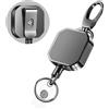 NONE Fibbia anti-perdita e facile da tirare del portachiavi retrattile Cintura Badge Reel Clip Accessori quadrati Para Portachiavi automatico