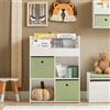 SoBuy KMB79-W Bambini 2 tessuti boxe Scaffale giocattoli Organizzatore per la stanza dei BAMBINI Bianco BHT circa 60x80x34 cm