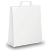 Mainetti Bags Shopper - maniglia piattina - 18 x 8 x 25 cm - carta kraft - bianco - Mainetti Bags - conf. 25 pezzi (unità vendita 1 pz.)