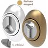 Mottura Defender magnetico antivandalo per serrature doppia mappa DF43 5 chiavi Oro