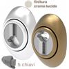 Mottura Defender magnetico antivandalo per serrature doppia mappa DF43 5 chiavi Cromo