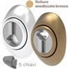 Mottura Defender magnetico antivandalo per serrature doppia mappa DF43 5 chiavi anodizzato Bronzo