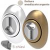 Mottura Defender magnetico antivandalo per serrature doppia mappa DF43 5 chiavi anodizzato Argento
