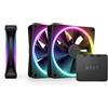 NZXT F120 RGB Duo RF-D12TF-B1 Triple Pack Black PC Case Fans + Controller