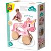 SES Creative Unicorno in legno 2 in 1 - Da spingere e tirare - SES CREATIVE - Unicorno rosa da spingere o tirare.