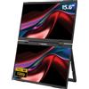 Verbatim Monitor Led 2x15.6" Verbatim Full HD 1920x1080 10ms Classe A Nero [UPVRB015XS32403]