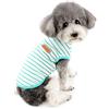 Zunea Maglietta Estate per Cani Piccola Taglia Vestiti a Righe Traspirante in Morbido Cotone per Animali Domestici Cuccioli Gatti Canotta Senza Maniche Chihuahua Tee Shirt Abbigliamento Verde XL