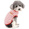 Zunea Maglietta Estate per Cani Piccola Taglia Vestiti a Righe Traspirante in Morbido Cotone per Animali Domestici Cuccioli Gatti Canotta Senza Maniche Chihuahua Tee Shirt Abbigliamento Rosso XL