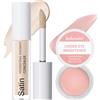 Henjunu 2 Pcs Under Eye Brightener Correttore Occhiaie(10g)+Liquido(6ml), Idratante, Coprente, Illuminante Occhi, Correttore per il Viso, Naturale