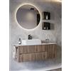 LEGNOBAGNO Mobile bagno Verso 120cm con Lavabo Appoggio - COLORE: Bianco Neve Opaco - PORTASALVIETTE: Senza portasalviette - SPECCHIO: Senza Specchio - LAVABO: Effetto marmo Pietra Griga - PENSILI: Senza Pensili