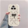 hdqICase Compatibile con Realme 14 Pro Plus Bianco Cover | Gatto Custodia Onda Silicone Morbido