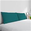 Italian Bed Linen Coppia Federe Max Color 100% cotone, Made in Italy, 50x80 cm con patella interna, Tinta Unita - VERDE BOTTIGLIA