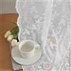 FINECITY White Lace Curtains 63 Inch Length, Country Branch Leaf Scalloped Floral Lace Sheer Curtains for Bedroom, Privacy Vintage Sheer Curtain Panels for Windows, 52 x 63 Inch, White, 1 Pair