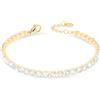 Freddy Bracciale Tennis in Dorato con Gemme Bianche