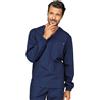 Abbigliamento personalizzate. Casacca unisex a collo a V Blu manica lunga 100% cotone - personalizzate o neutre