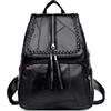 Shooze Borsa Zaino da Donna con Dettaglio Nappa, Zaino per la Scuola, Borsa Tote in Pelle Vegana, Zaino Leggero da Donna con Spalline Regolabili per l'Uso Quotidiano, Regali Originali per Donna, Nero