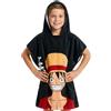 Get Trend One Piece Asciugamani Bagno Telo Mare con Cappuccio per Bambini Ragazzi Asciugamano Cotone per Spiaggia Bagno Nuoto (Nera One Piece, 9-14 Anni)