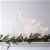 Lights4fun Set di 2 Stelle in Metallo Decorative con MicroLED Bianchi Caldi a Pile per Interni