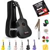 Donner Ukulele soprano per principianti adulti ukelele con cinturino online 0 per lezioni cinturino sintonizzatore stringa, DMU-01 21 pollici opaco ukalee Bundle Kit Macaron Series-Nero
