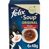 FELIX Soup, zuppa trasparente per gatti con pezzi delicati, varietà di sapori, confezione da 8 (8 sacchetti da 6 da 48 g)