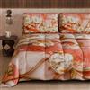 PETTI Artigiani Italiani - Trapunta Invernale, Piumone Invernale, Trapunta Matrimoniale Double Face Tinta Unita e Stampa Digitale Floreale 06 11, 100% Microfibra, Made in Italy