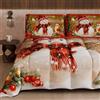 PETTI Artigiani Italiani - Trapunta Matrimoniale Invernale di Natale, Piumone Matrimoniale Natalizio, Trapunta Double Face Tinta Unita e Stampa Digitale Xmas 10, Made in Italy