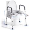 VEVOR Sedile WC Rialzato Universale per Anziani, Altezza e Larghezza Regolabili con Braccioli e Capacità di Carico di 181 kg e 4 Gambe, Sedile WC Rialzato da Bagno per Disabili, Donne Incinte
