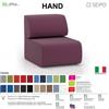 SEIPO Hand H0012 Poltrona attesa singola No braccioli base 4 piedi autolivellanti Seipo ECOPELLE D2 CLASS 1IM