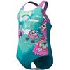 Speedo Learn to Swim Printed Crossback Swimsuit | Chlorine Resistant | Recycled Fabric | Stretchy Fabric Costume da Bagno per Bambina, Neon Violet, 9 Mois-12 Mois