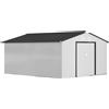 Outsunny Casetta da Giardino 3.4x3.8x2 m in Acciaio con Doppia Porta Scorrevole e Tetto Inclinato, Argento | Aosom Italy