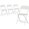 HOMCOM Set 4 Sedie Pieghevoli con Fori di Drenaggio in Plastica e Metallo, 45x49x79.5 cm, Bianco | Aosom Italy