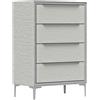 HOMCOM Cassettiera 4 Cassetti in Acciaio con Rivestimento in Tessuto Effetto Lino, 60x36x88 cm, Grigio | Aosom Italy