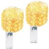 ATJTYSX 2 pezzi luci a LED a batteria con timer, 2 m 20 LED, mini catena luminosa interna alimentata a batteria, per feste, Natale, Halloween, matrimonio, decorazione interna, bianco caldo