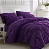 Ubauba Set copripiumino per letto queen size, 7 pezzi, per letto queen size, nervature, in una borsa, per tutte le stagioni, set di biancheria da letto con trapunte, lenzuola, federe e federe (viola,