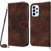 Netany Cover per Samsung Galaxy A53 5G con Cordino, Flip Portafoglio Custodia in Pelle, [2 Porta Carte][Chiusura Magnetica],Custodia Libro Antiurto Cover con Laccio per Samsung A53 5G (Marrone)