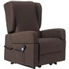 POLTRONE ITALIA Detraibile 19% Poltrona Relax Elettrica Vertical, 2 motori, reclinazione indipendente schienale pediera Roller maniglie Memory braccioli estraibili tavolino antimacchia Marrone