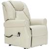POLTRONE ITALIA Angela 2 motori Pelle Poltrona relax Alzapersona Detraibile 19% Roller System schienale fiocco seduta micromolle poltrona elettrica poltrona per anziani Bianco