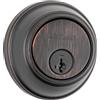 Kwikset 817 Deadbolt Lock, Venetian Bronze Round Exterior Keyed Front Entry Door, Pick Resistant SmartKey Rekey Security, Single Cylinder Dead Bolt, with Microban Protection
