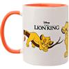 Widdop and Co. Disney Il re dei leoni - Tazza Simba - Icone in gres smaltate arancione/bianco & cattivi Simba, Sarafina & Zazu - Prodotto con licenza ufficiale Disney (325 ml).